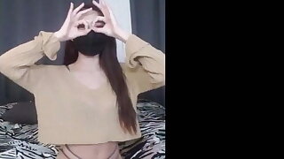 Sexy Korean cockslut with slamming body streams, has fun and dances